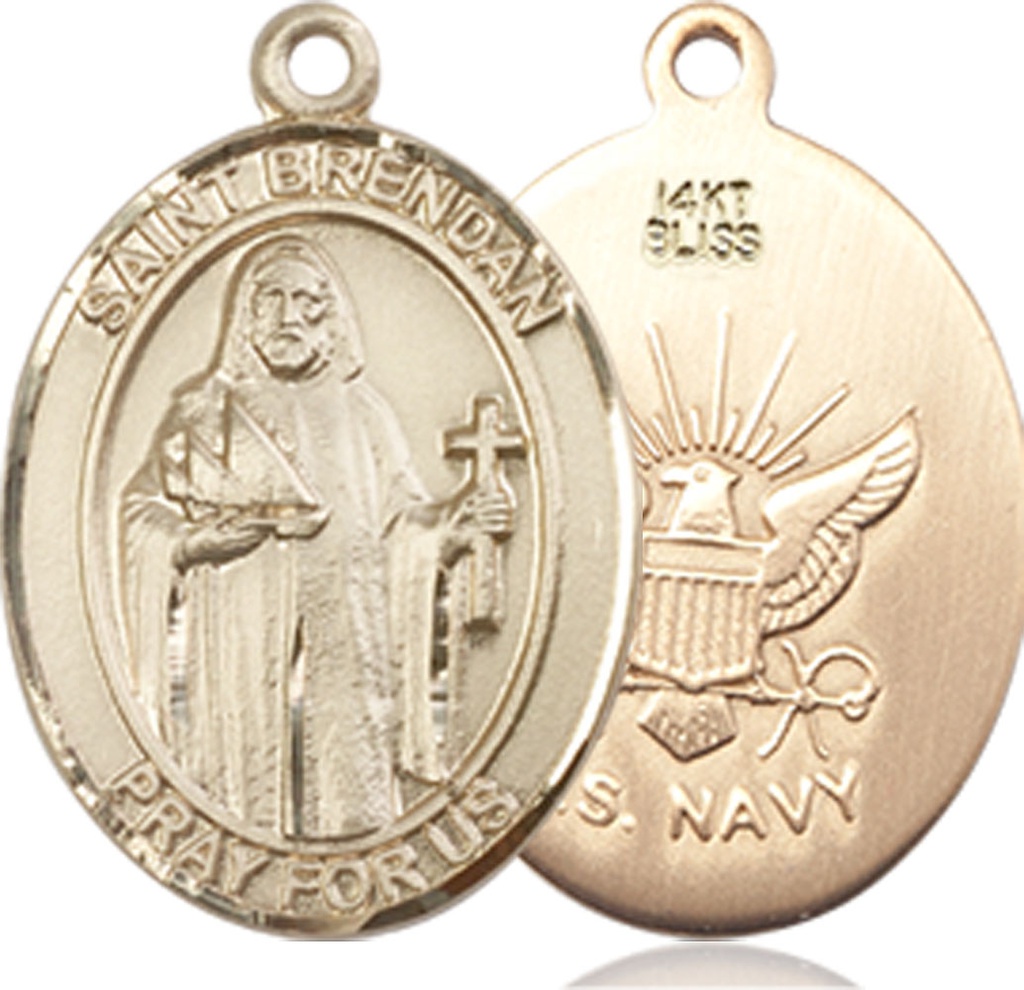14kt Gold Saint Brendan Navy Medal