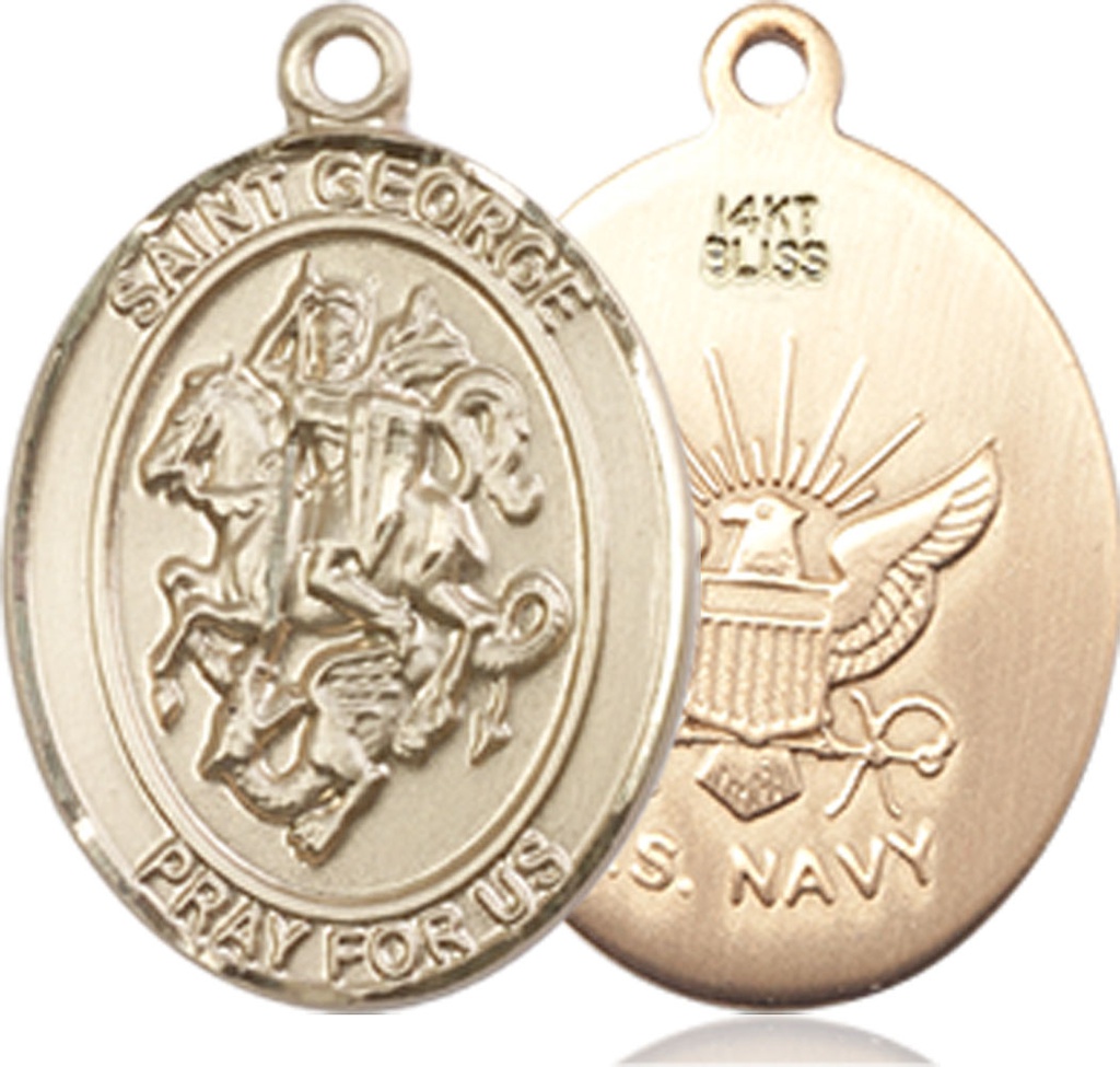 14kt Gold Saint George Navy Medal