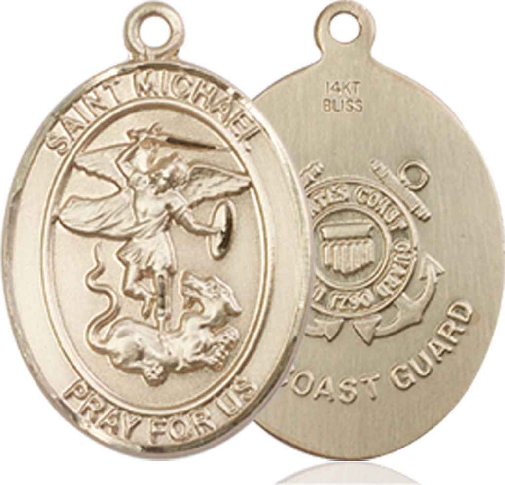 14kt Gold Saint Michael Coast Guard Medal