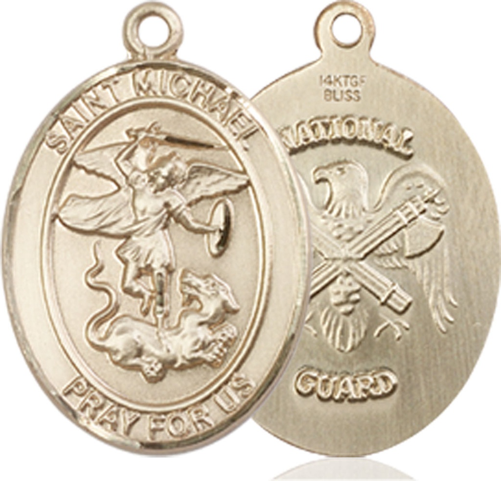 14kt Gold Saint Michael National Guard Medal