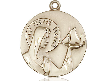 14kt Gold Our Lady Star of the Sea Medal