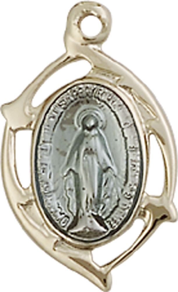 14kt Gold Miraculous Leaf Medal