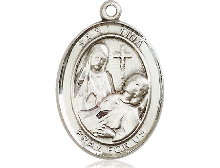 Sterling Silver Saint Fina Medal