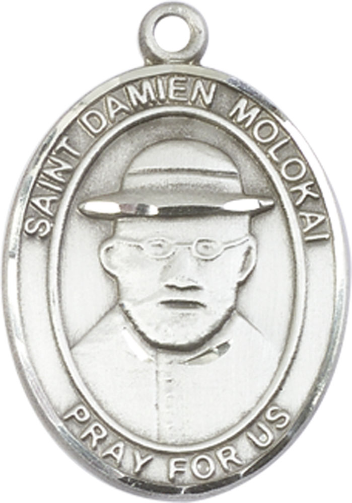 Sterling Silver Saint Damien of Molokai Medal