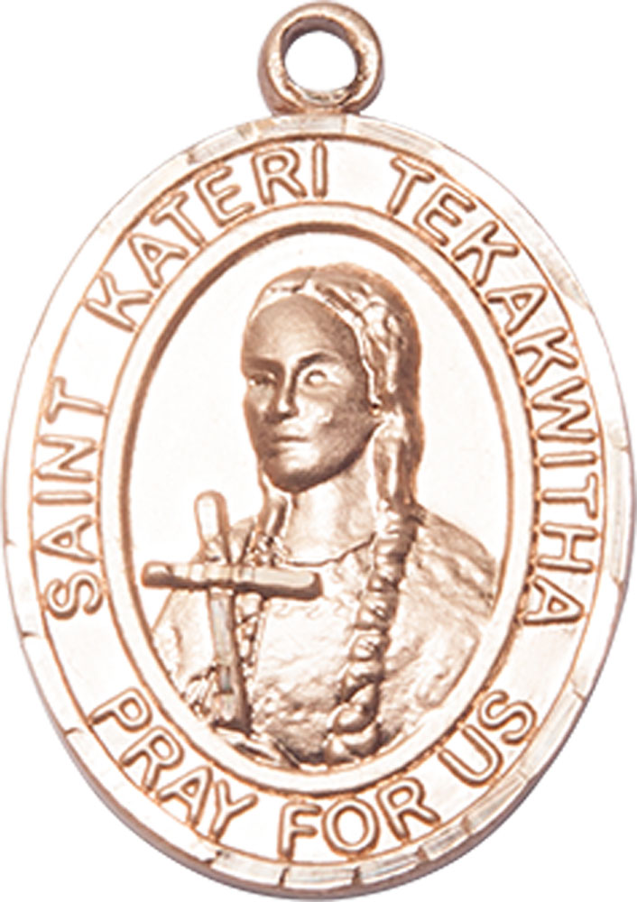 14kt Gold Filled Saint Kateri Tekakwitha Medal