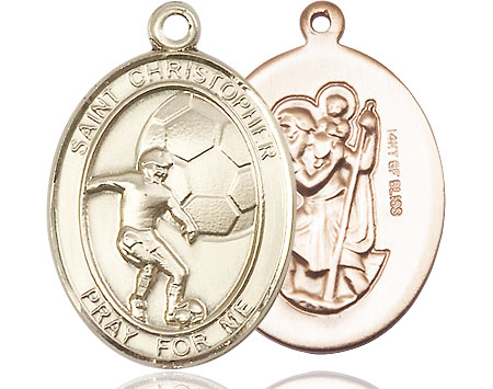 14kt Gold Filled Saint Christopher Soccer Medal