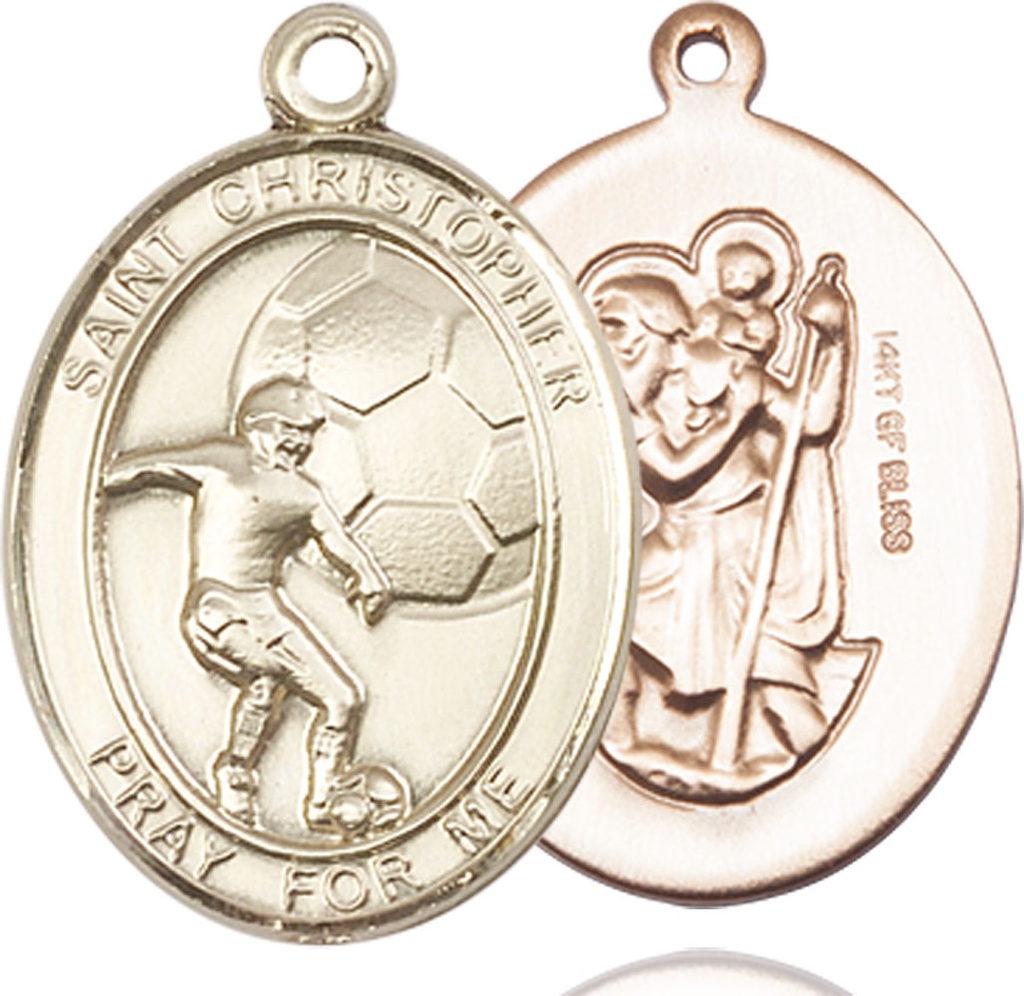 14kt Gold Filled Saint Christopher Soccer Medal