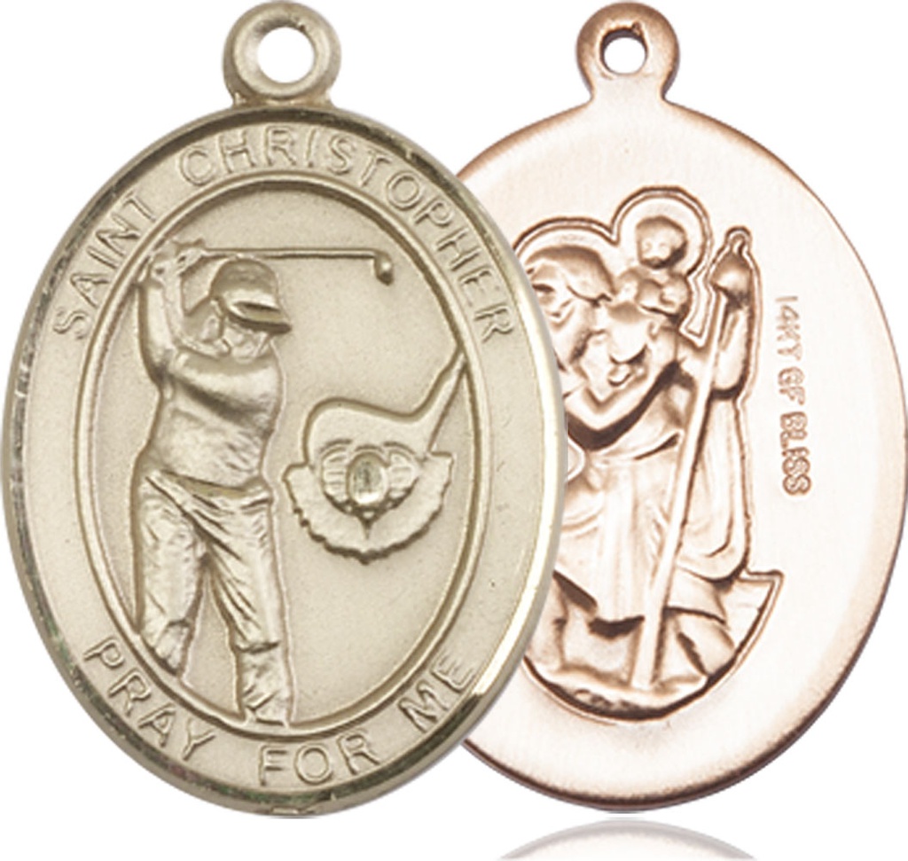 14kt Gold Filled Saint Christopher Golf Medal