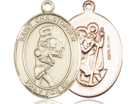 14kt Gold Filled Saint Christopher Softball Medal