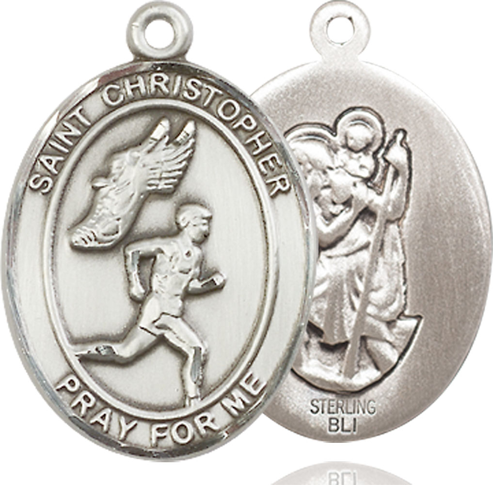 Sterling Silver Saint Christopher Track&amp;Field Medal