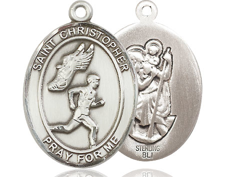Sterling Silver Saint Christopher Track&amp;Field Medal