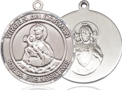 Sterling Silver Virgen del Carmen Medal