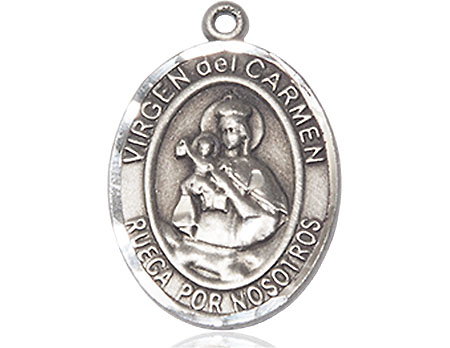 Sterling Silver Virgen del Carmen Medal