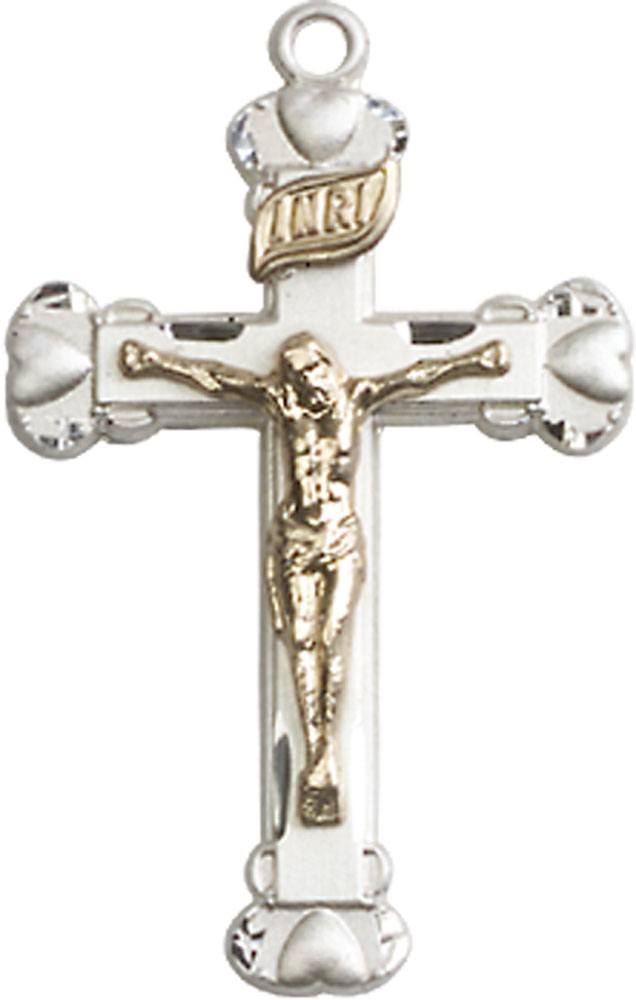 Two-Tone GF/SS Crucifix Medal
