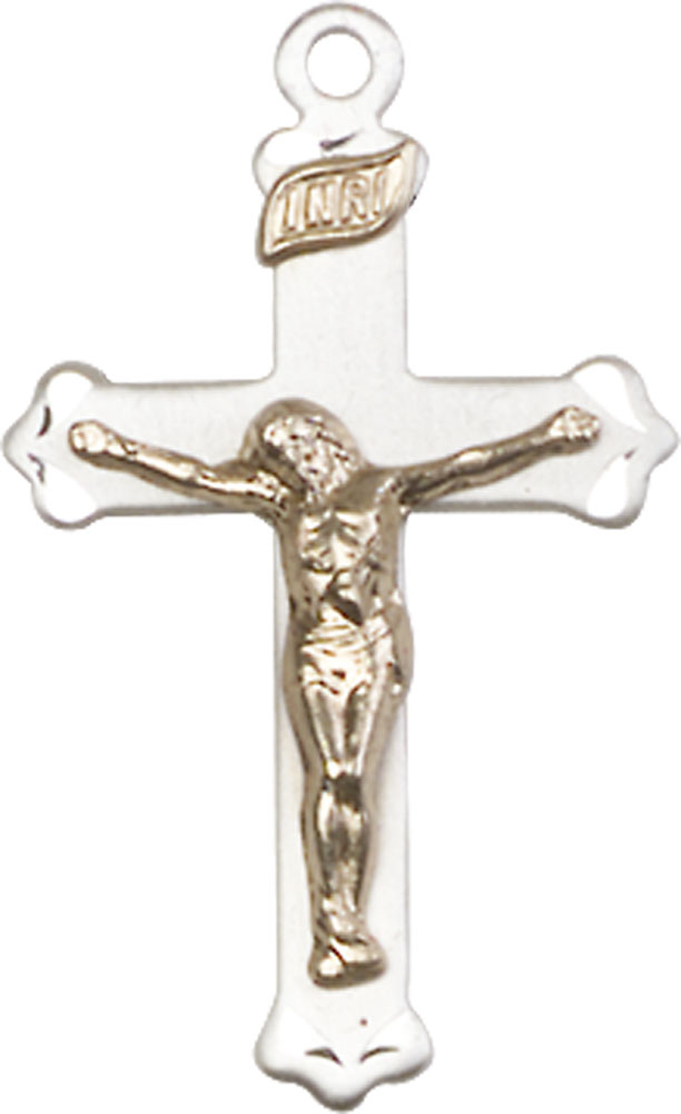 Two-Tone GF/SS Crucifix Medal
