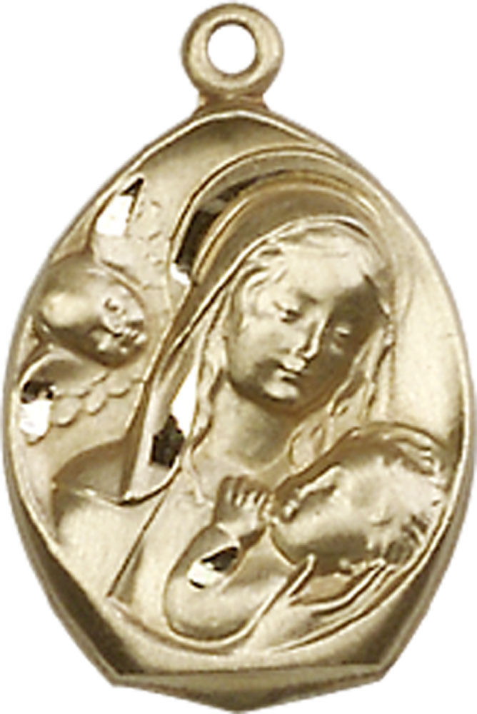14kt Gold Filled Madonna &amp; Child Medal