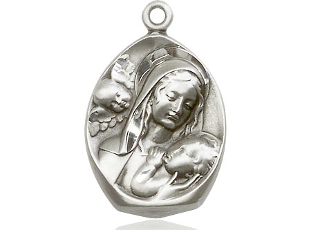 Sterling Silver Madonna &amp; Child Medal