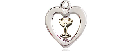 Two-Tone GF/SS Heart / Chalice Medal