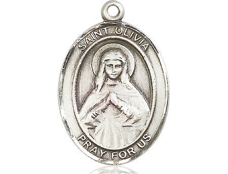 Sterling Silver Saint Olivia Medal