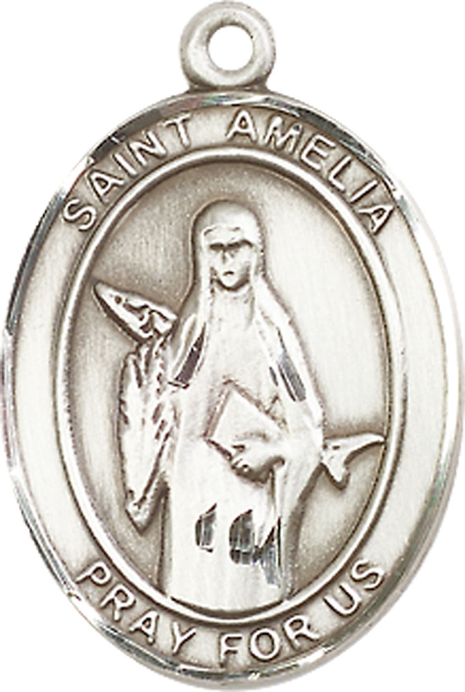 Sterling Silver Saint Amelia Medal