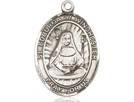 Sterling Silver Saint Edburga of Winchester Medal