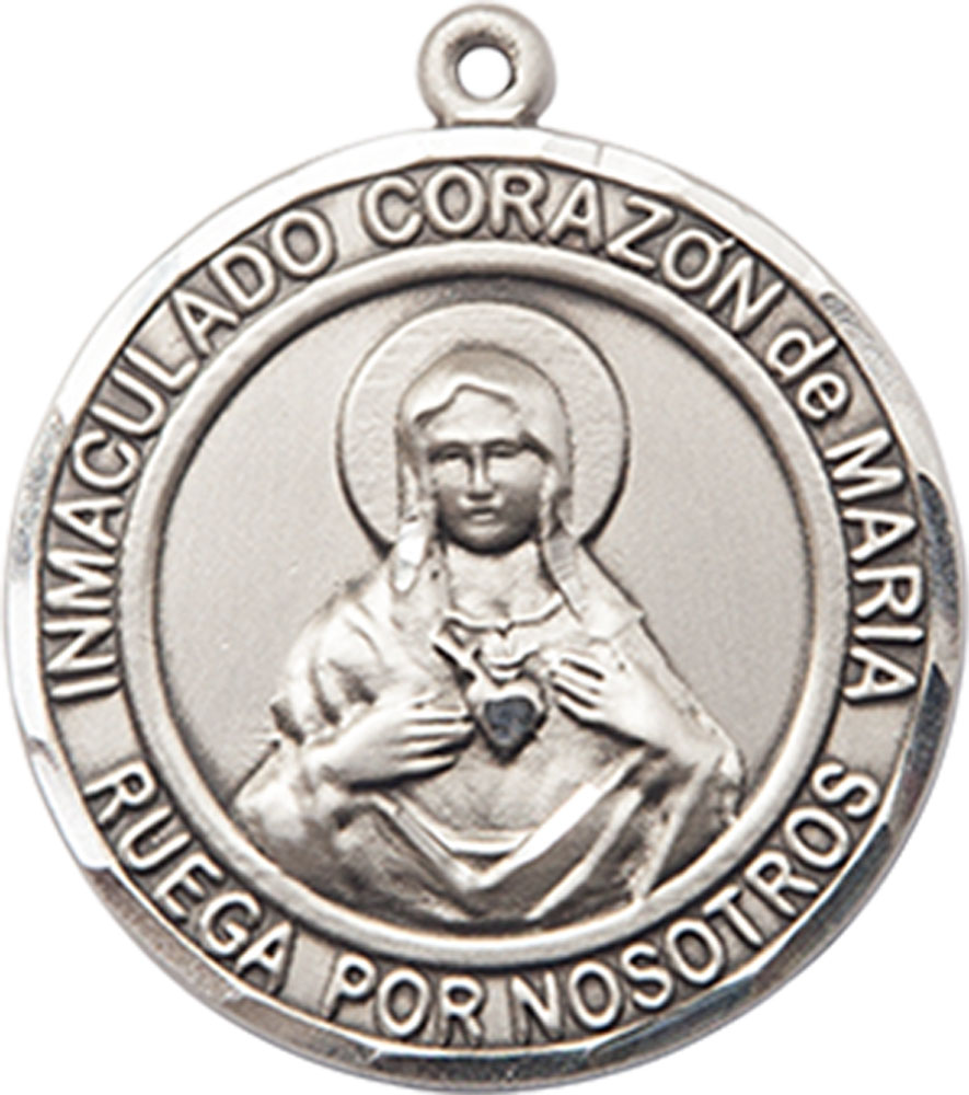 Sterling Silver Corazon Inmaculado de Maria Medal