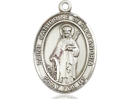 Sterling Silver Saint Catherine of Alexandria Medal