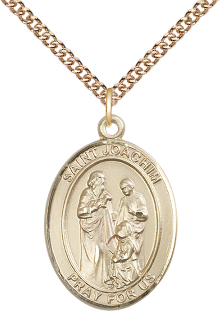 14kt Gold Filled Saint Joachim Pendant on a 24 inch Gold Filled Heavy Curb chain