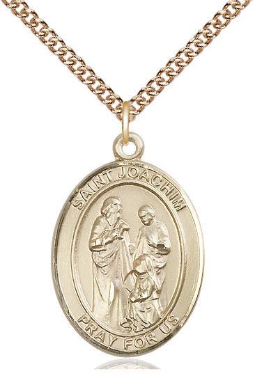 14kt Gold Filled Saint Joachim Pendant on a 24 inch Gold Filled Heavy Curb chain