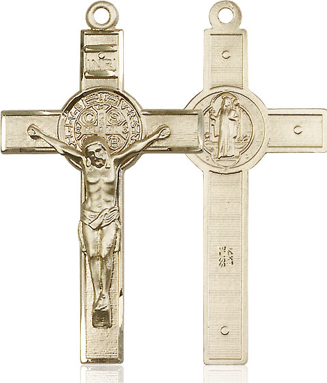 14kt Gold Saint Benedict Crucifix Medal