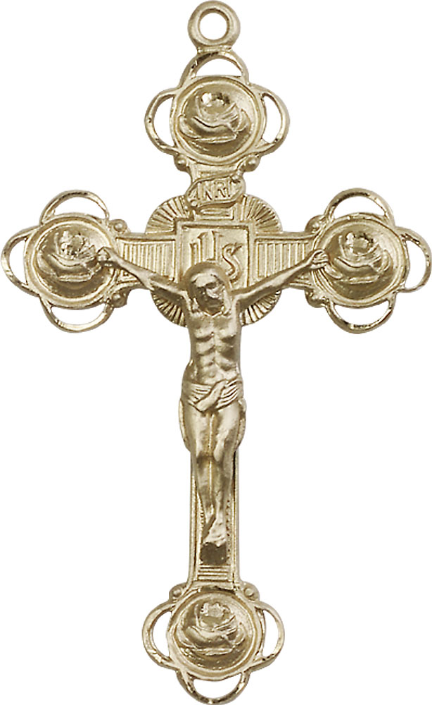 14kt Gold Crucifix Medal
