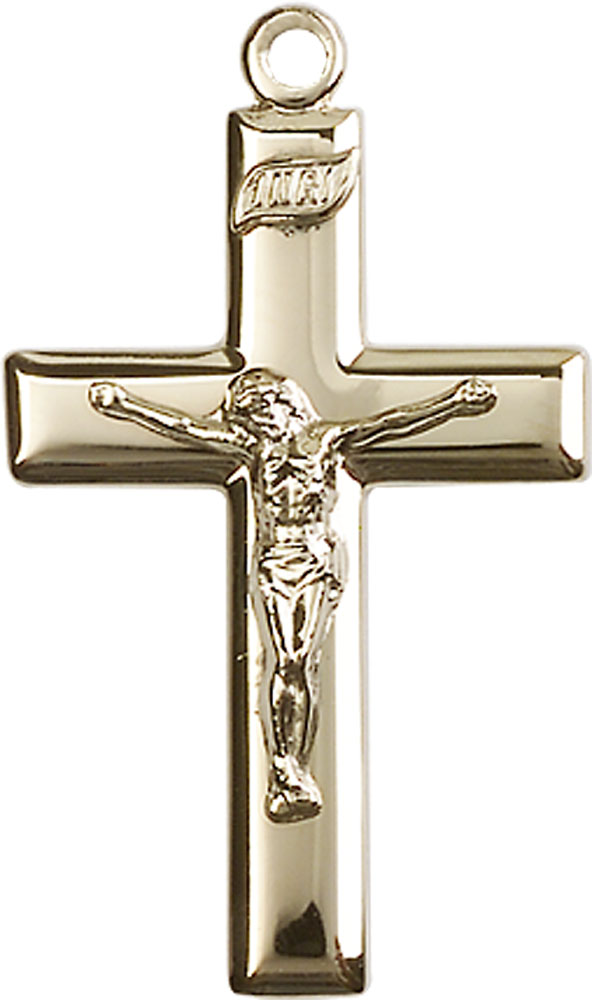 14kt Gold Crucifix Medal
