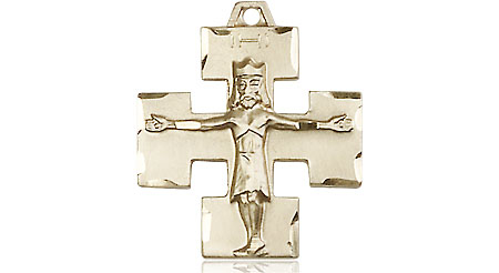 14kt Gold Modern Crucifix Medal