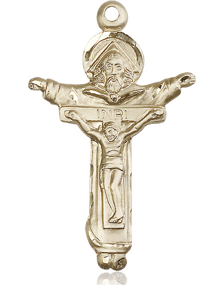 14kt Gold Trinity Crucifix Medal