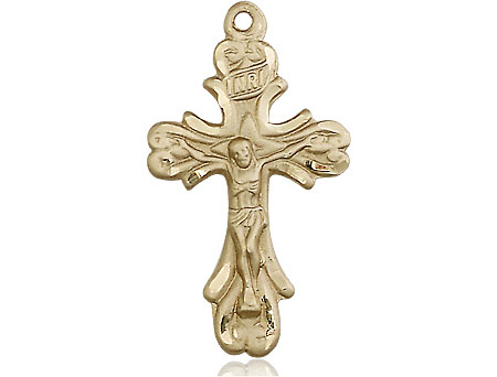 14kt Gold Crucifix Medal