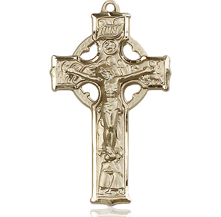 14kt Gold Celtic Crucifix Medal