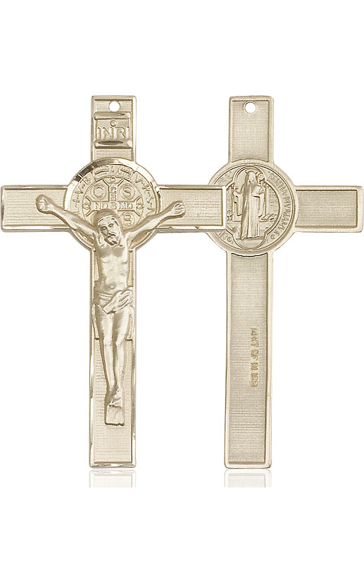 14kt Gold Saint Benedict Crucifix Medal