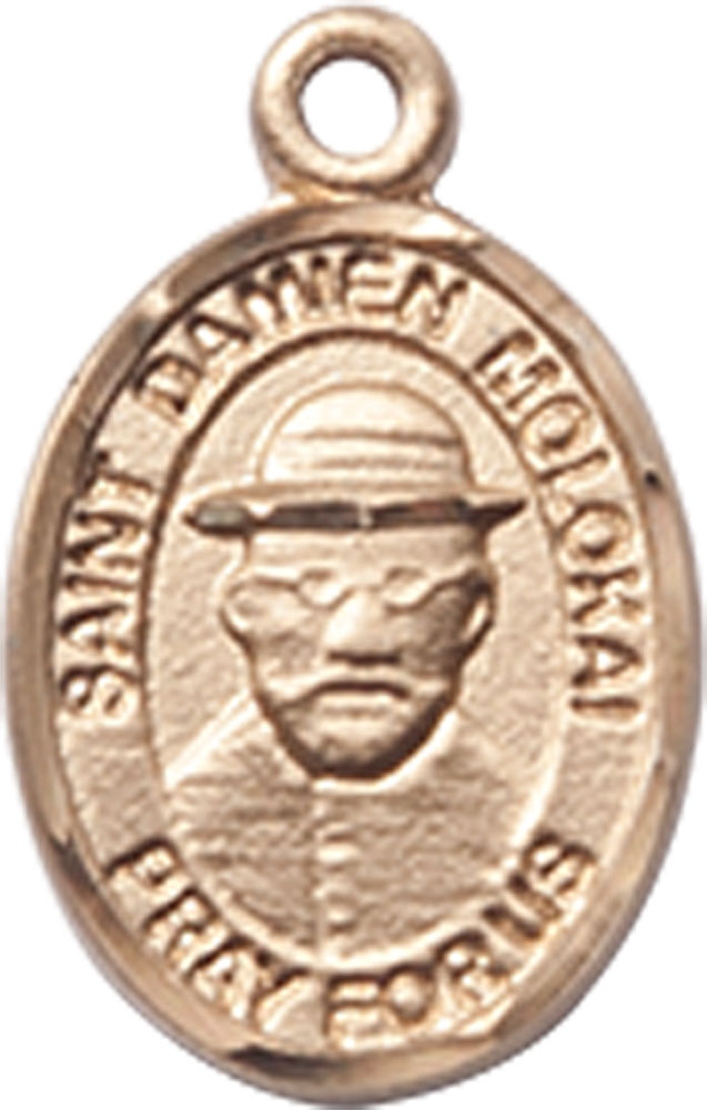 14kt Gold Filled Saint Damien of Molokai Medal