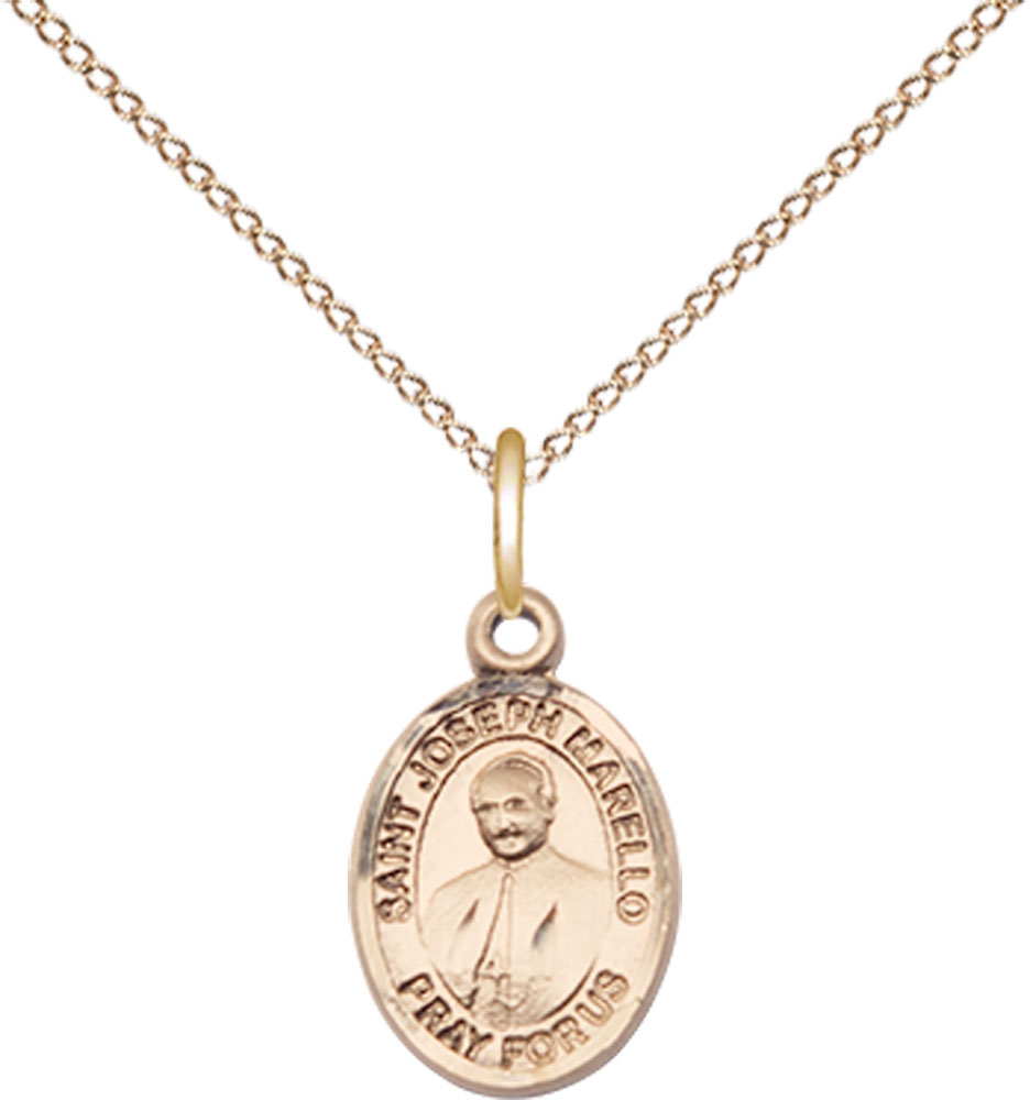 14kt Gold Filled Saint Joseph Marello Pendant on a 18 inch Gold Filled Light Curb chain