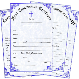 First Communion Certificates Pad Of 50