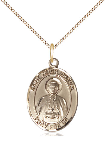 14kt Gold Filled Saint Peter Chanel Pendant on a 18 inch Gold Filled Light Curb chain