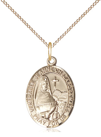 14kt Gold Filled Jeanne Chezard de Matel Pendant on a 18 inch Gold Filled Light Curb chain