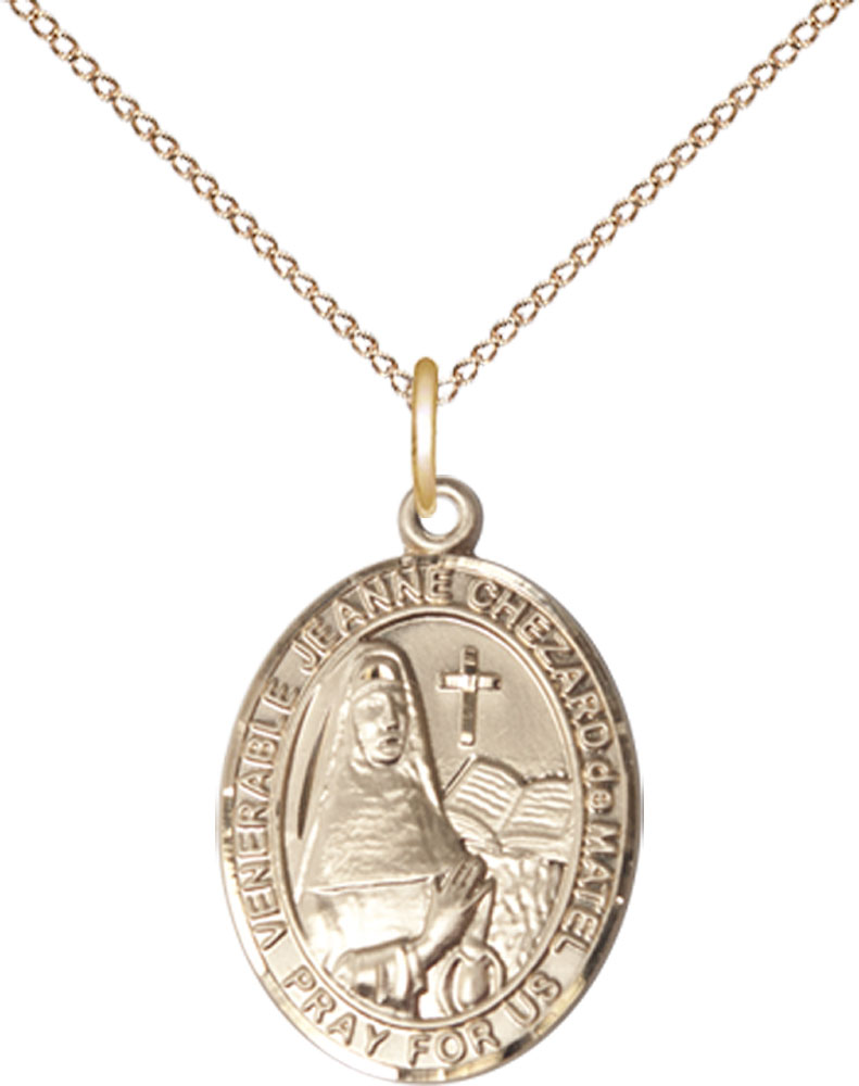 14kt Gold Filled Jeanne Chezard de Matel Pendant on a 18 inch Gold Filled Light Curb chain