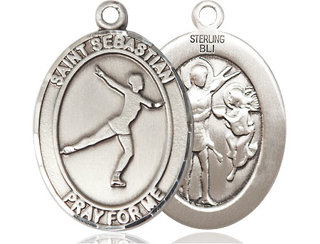 Sterling Silver Saint Sebastian Figure Skating Medal