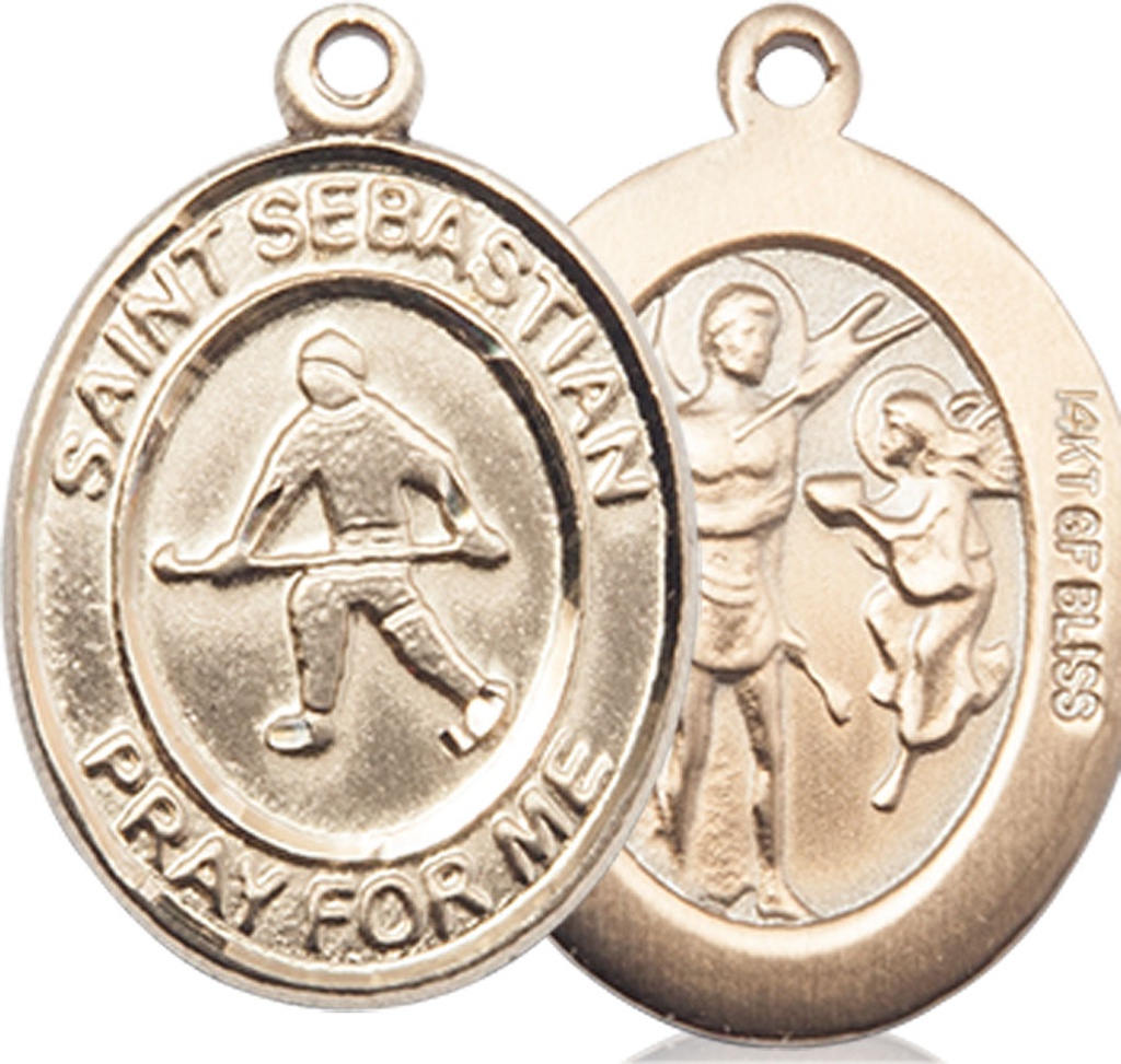 14kt Gold Filled Saint Sebastian Field Hockey Medal