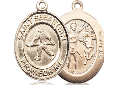 14kt Gold Filled Saint Sebastian Field Hockey Medal