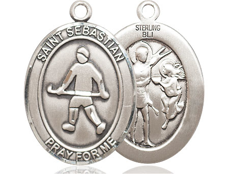 Sterling Silver Saint Sebastian Field Hockey Medal