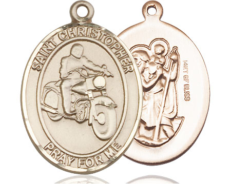 14kt Gold Filled Saint Christopher Motorcycle Medal