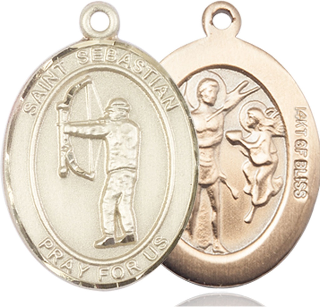 14kt Gold Filled Saint Sebastian Archery Medal