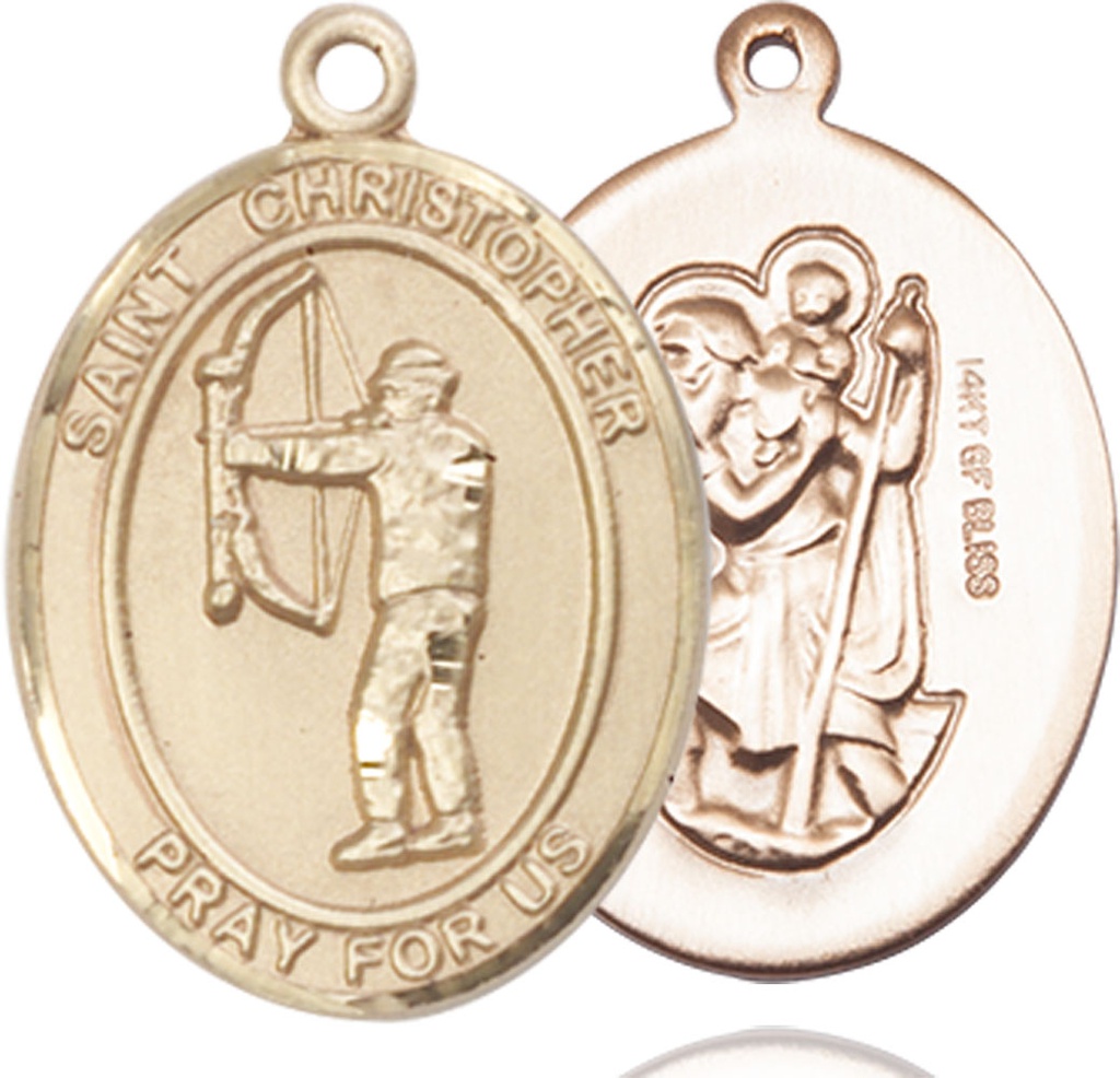 14kt Gold Filled Saint Christopher Archery Medal